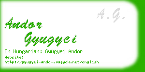 andor gyugyei business card